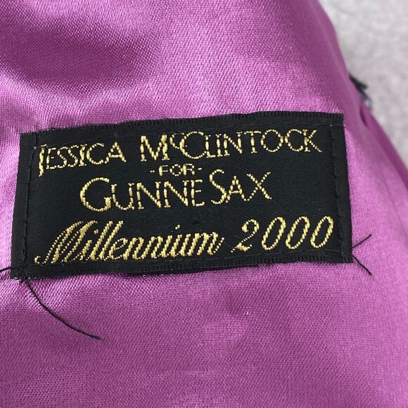 JESSICA MCCLINTOCK GUNNE SAX Dress XS Millennium 2000 Prom Gown Maxi Purple VTG - Picture 5 of 16